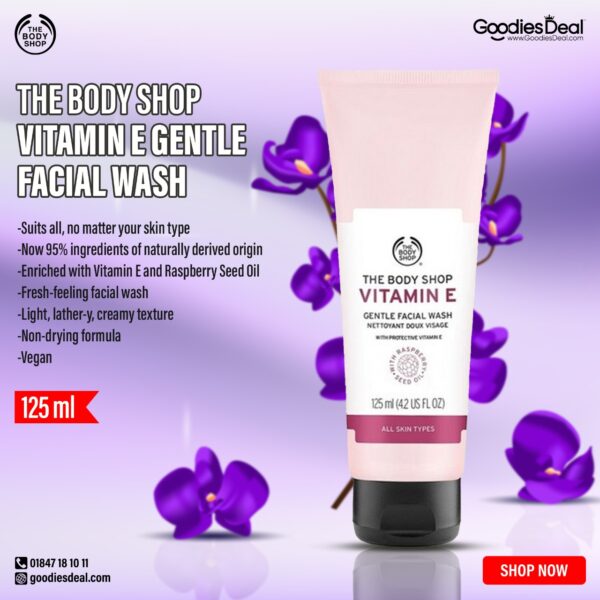 The Body Shop Vitamin E Gentle Facial Wash 125ml in goodiesdeal